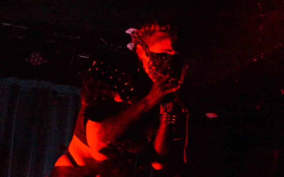 N0Trixx performing in red