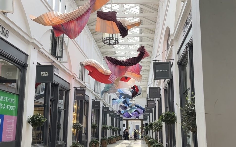 Image of hanging art instillation in Covent Garden