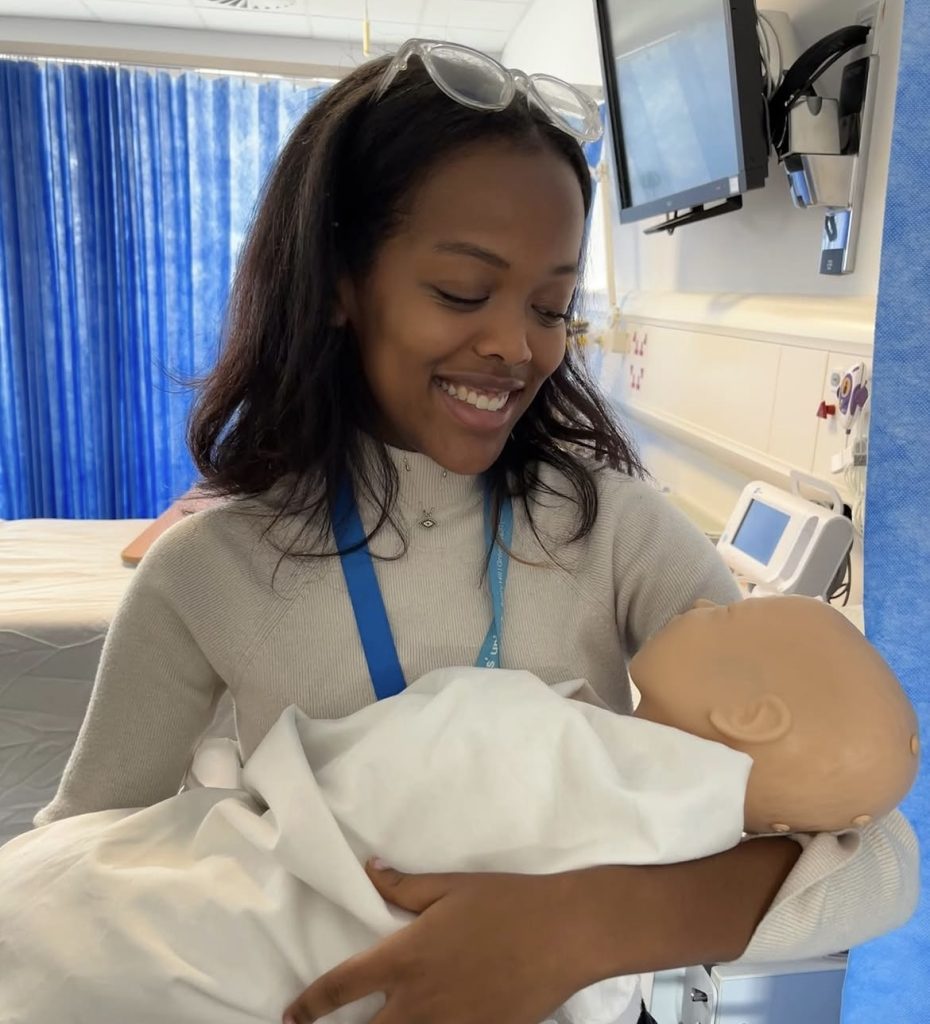 Nadia Toto in a maternity ward training | Image credit: Nadia Toto