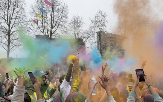 Holi festival at Swiss Cottage
