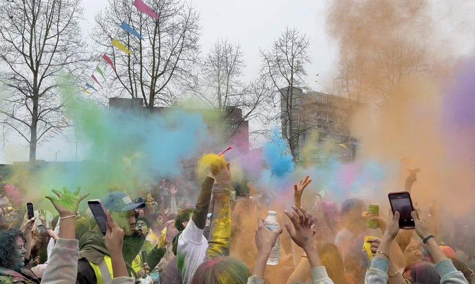 Holi festival at Swiss Cottage