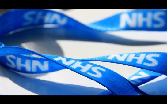 NHS lanyards blue public health funding London