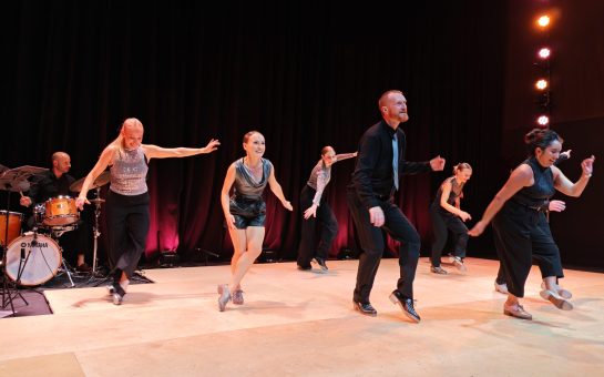 An image of the dancers at the London Tap Dance Festival