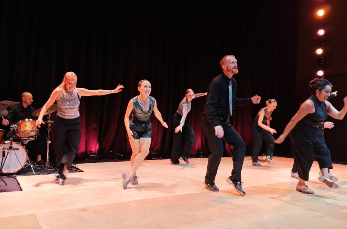 An image of the dancers at the London Tap Dance Festival
