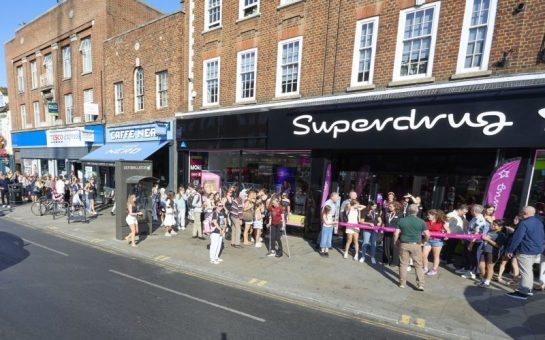 Queue outside the Superdrug Twickenham store.