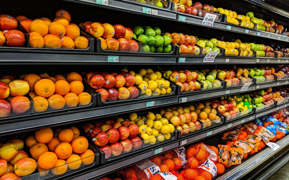 An image of supermarket shelves