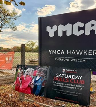 Welcome sign for YMCA Hawker