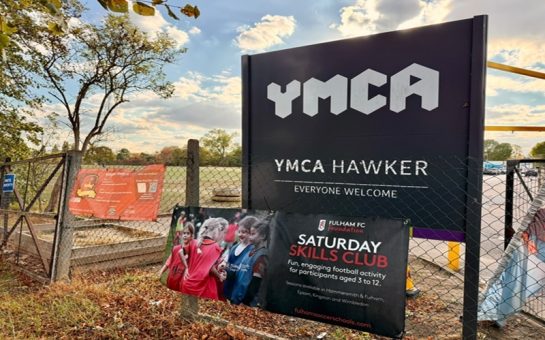 Welcome sign for YMCA Hawker