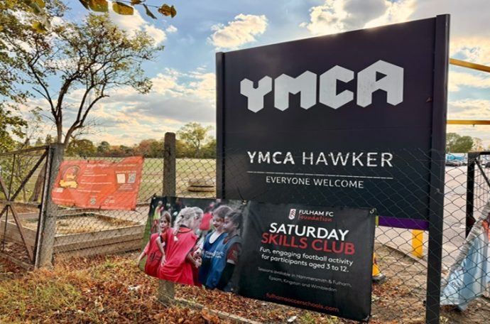 Welcome sign for YMCA Hawker