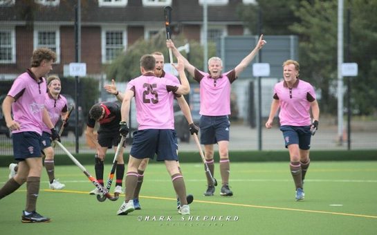 Teddington celebrate scoring a goal