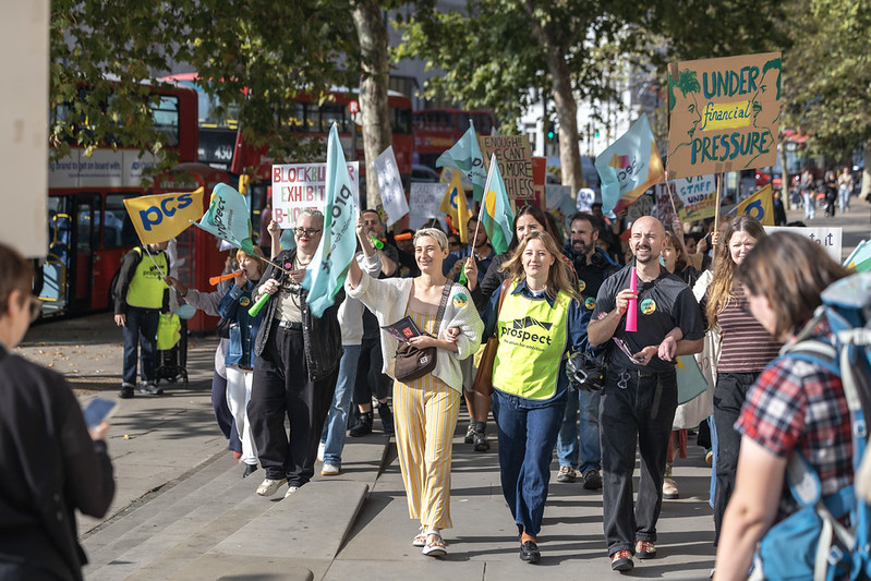 Union members at picket line