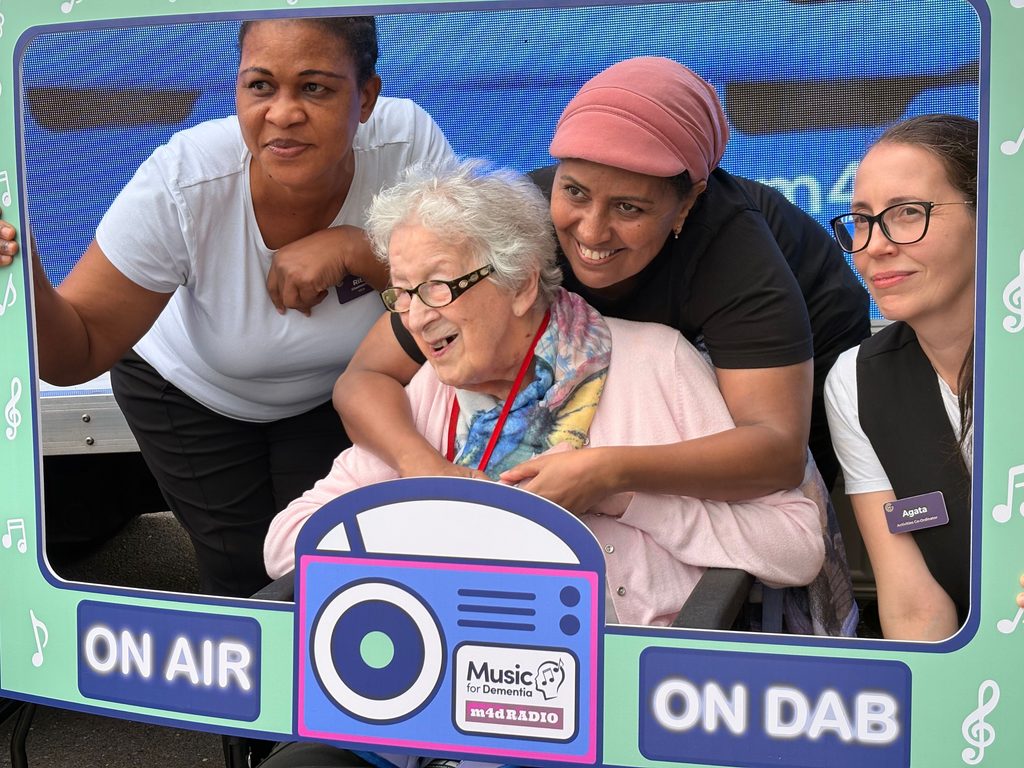 Residents and care staff at St David's Care Home in Ealing celebrated m4dRADIO's DAB switch on.