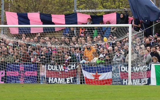 Dulwich Hamlet supporters - The Rabble - get behind their team