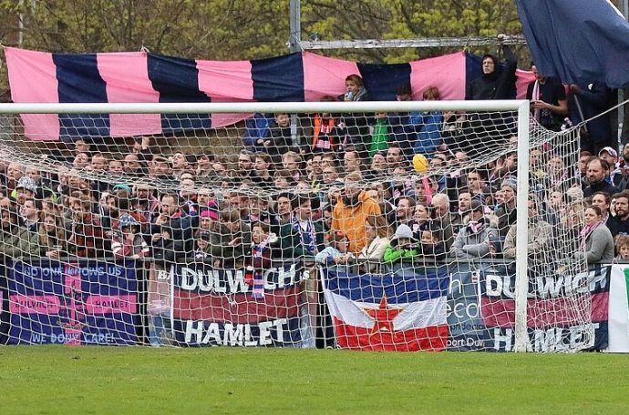 Dulwich Hamlet supporters - The Rabble - get behind their team