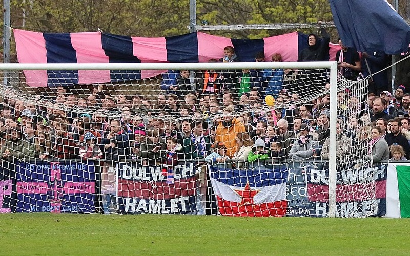 Dulwich Hamlet supporters - The Rabble - get behind their team